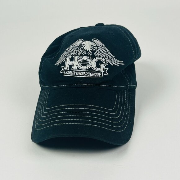 Harley Davidson Owners Group HOG Eagle Logo Adjustable Biker Motorcycle Ball Cap - Picture 1 of 5